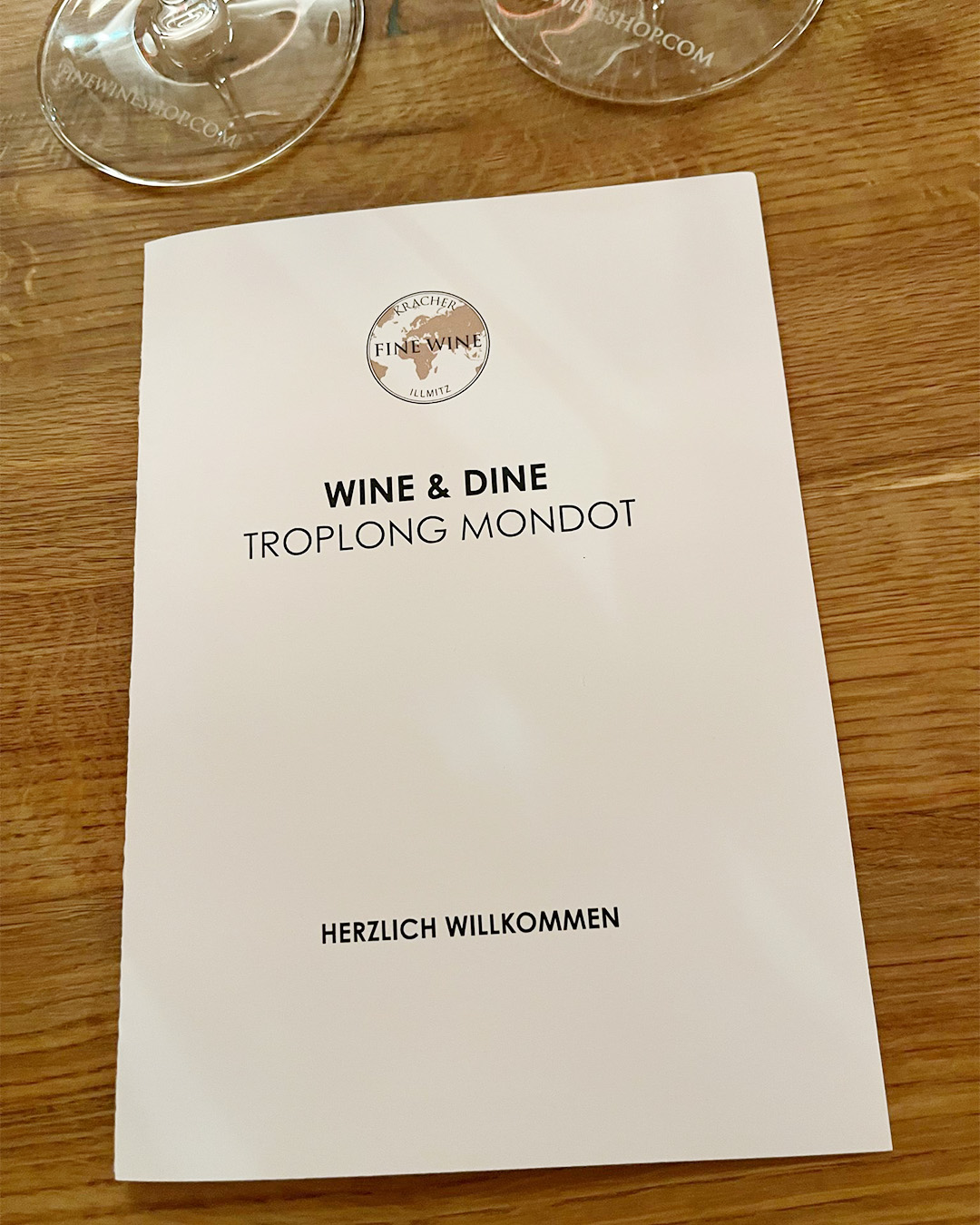 Wine & Dine Troplong Mondot Menükarte Die Menükarte vom Wine & Dine mit Chateau Troplong Mondot am 19. März 2024.