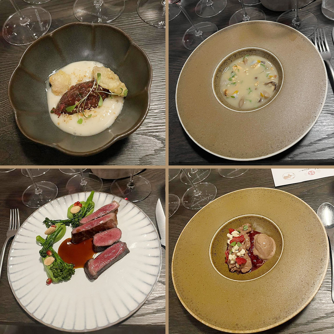 Wine & Dine Almaviva Menü Die Speisen, die beim Wine & Dine mit Almaviva serviert wurden.